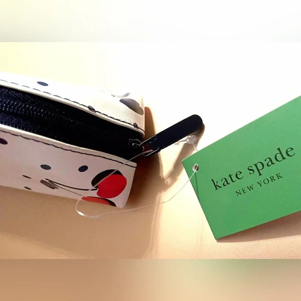 NWT Kate Spade Vintage Cherry Dot Pencil Case